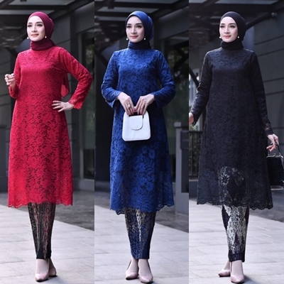 atasan kebaya tunik brukat murah modren kebaya karung wisuda dan kondangan kebaya tunik warna MERAH 