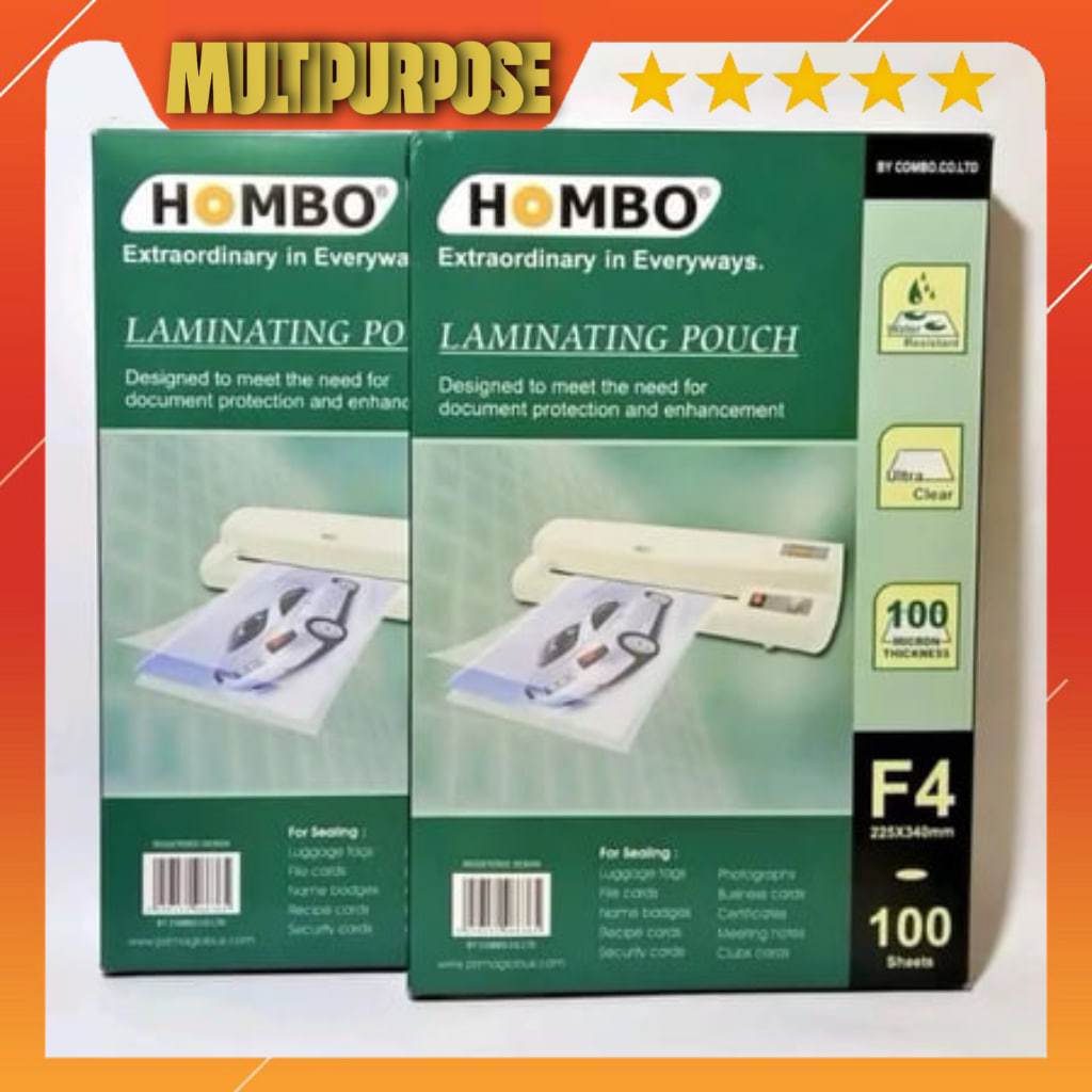 

PLASTIK LAMINATING FILM HOMBO F4 UKURAN FOLIO 100 Micron