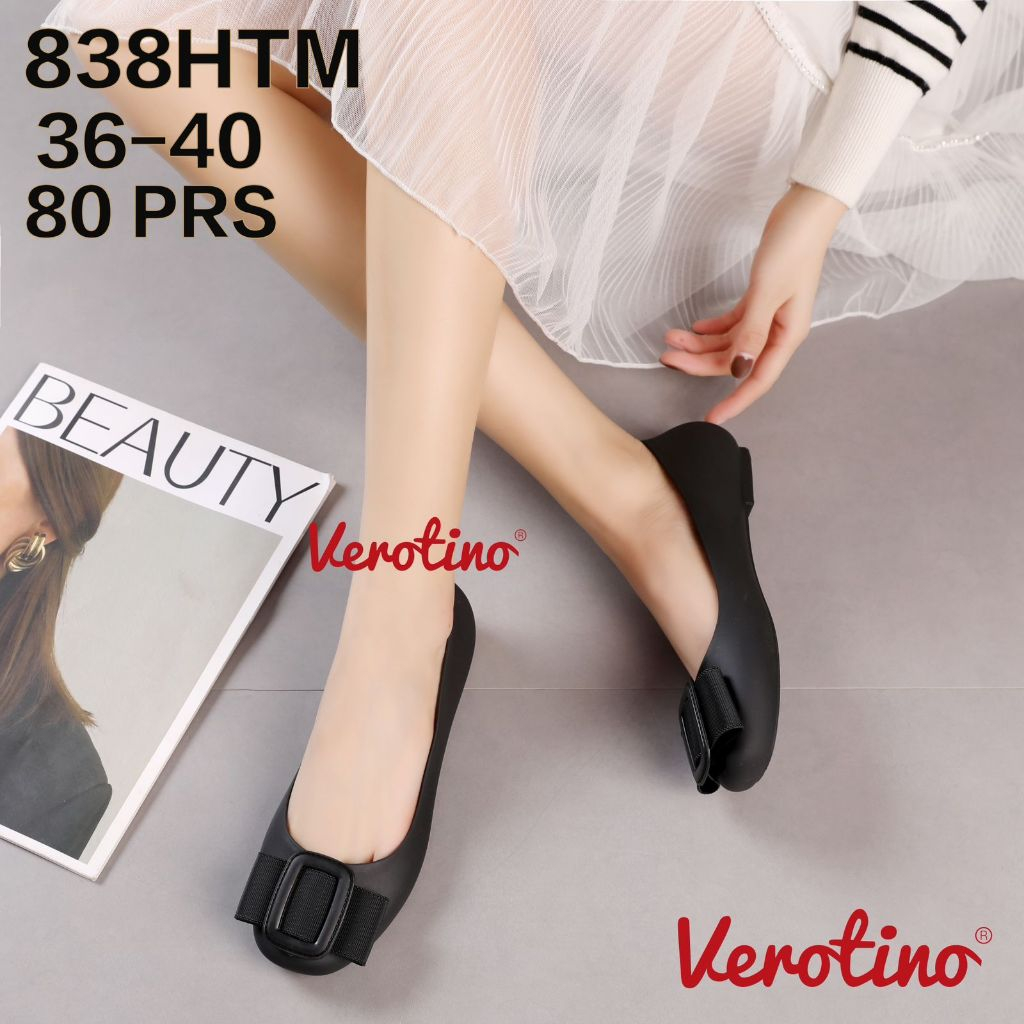 Sepatu Wanita Jelly Motif Pita Verotino Sepatu Sandal Selop Jelly Verotino | 838