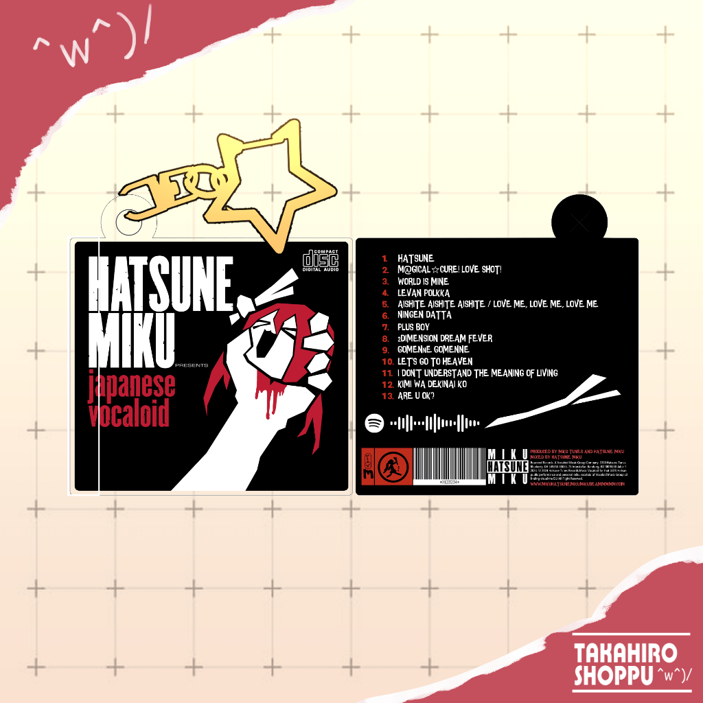 Gantungan Kunci CD Keychains Green Day album cover parody Hatsune Miku Vocaloid