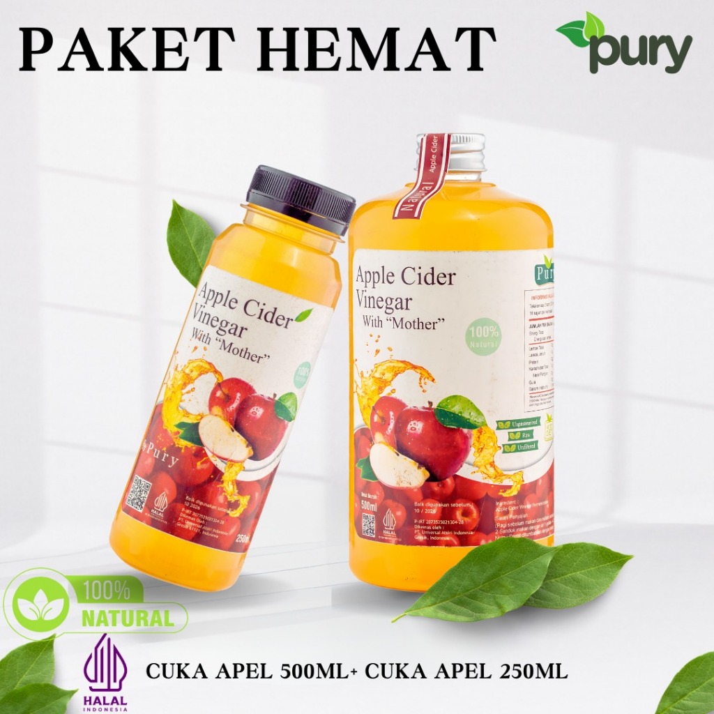 

Paket HEMAT Cuka Apel 500ml + Cuka Apel 250ml Diet Sehat Hemat Murah Apple Vinegar