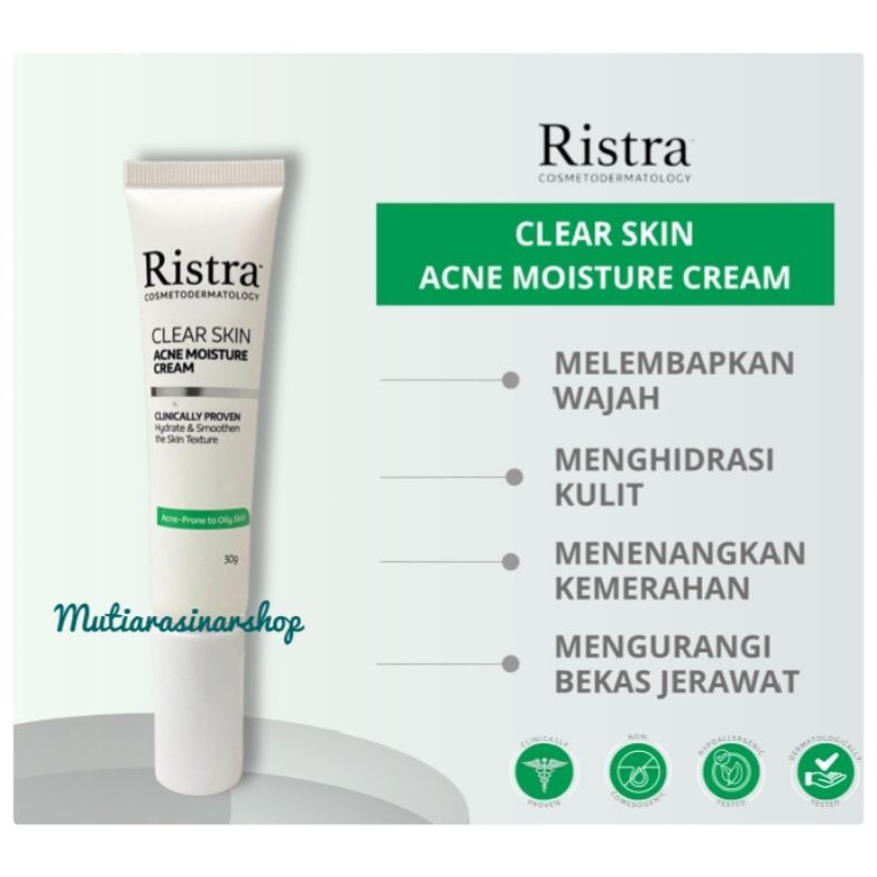 Ristra Clear Skin Acne Moisture Cream 30gr/Moisturizing Acne