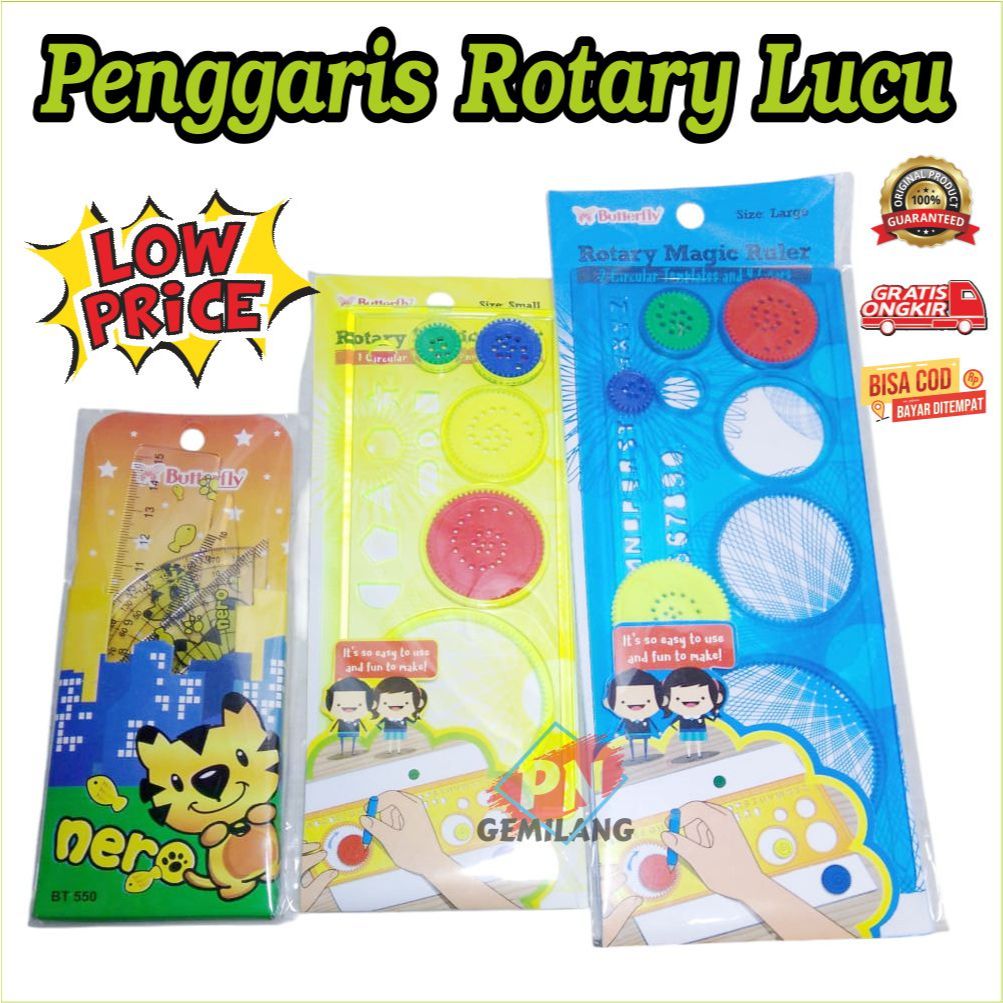 

Penggaris Rotari / Spirograph Mainan Jadul PENGGARIS BUSUR 4 SET ROTARY MAGIC RULER