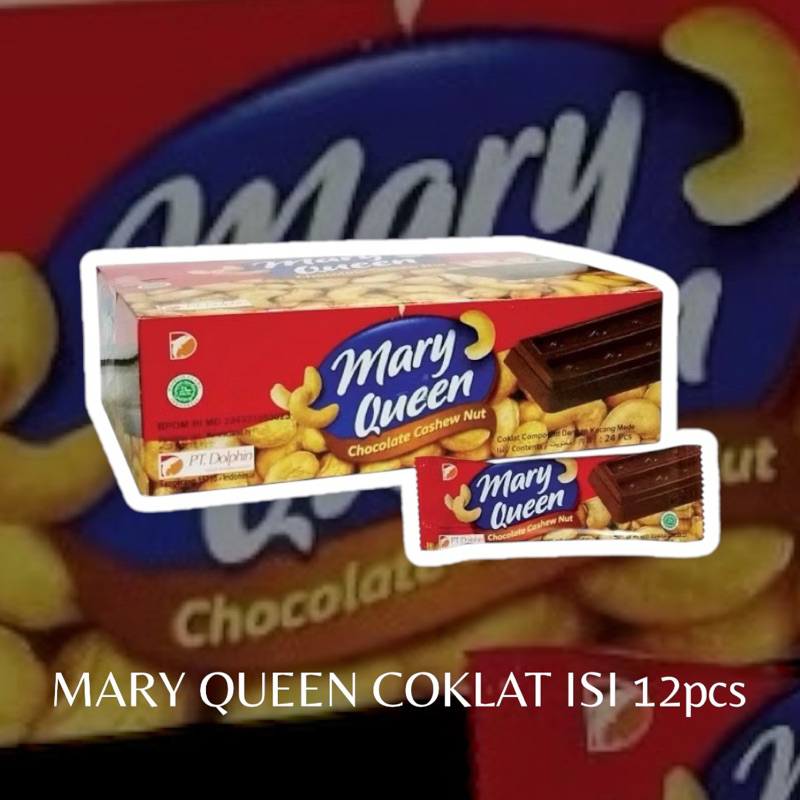 

( Box ) Mary queen Chocolate Cashew Nut isi 12pcs - Mary Queen Coklat isi 12pcs