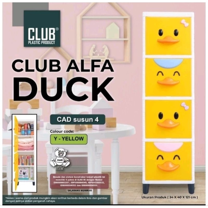 Club Flip Laci Plastik Lucu Cantik Alfa Duck / Rak Serbaguna/ Club Lucu