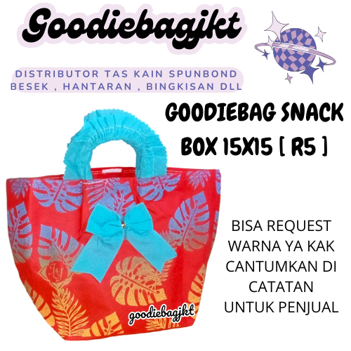 

Goodiebag Tas Kain Box Besek Nasi kue Hajatan Motif Sri 15x15 [ r5 ] Isi 12pcs / 1 lusin