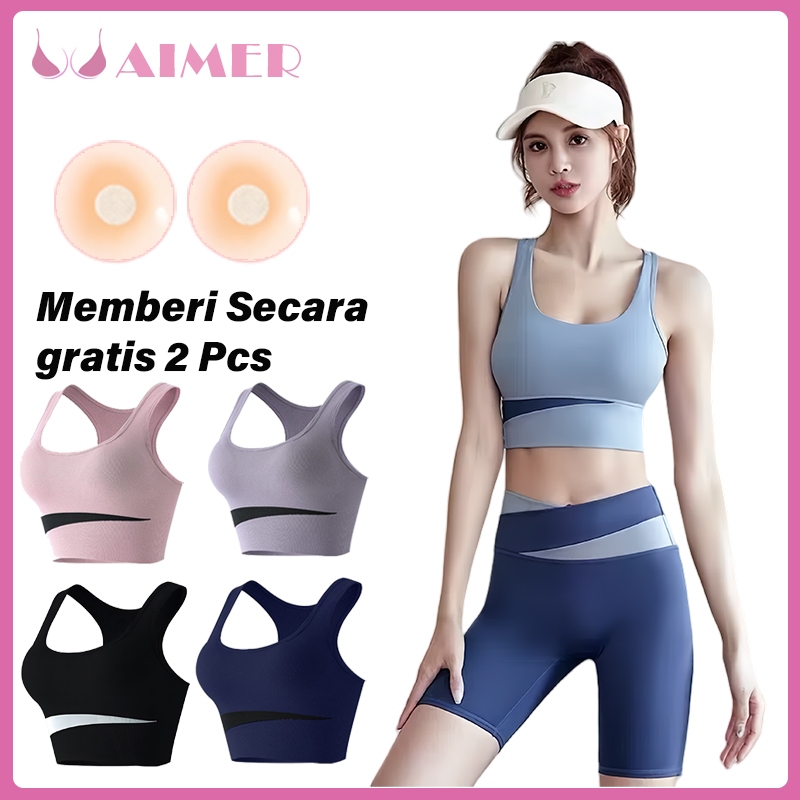 AIMER Sport Bra Tanpa Kawat Sport Bh Gym Bra Olahraga Wanita 888