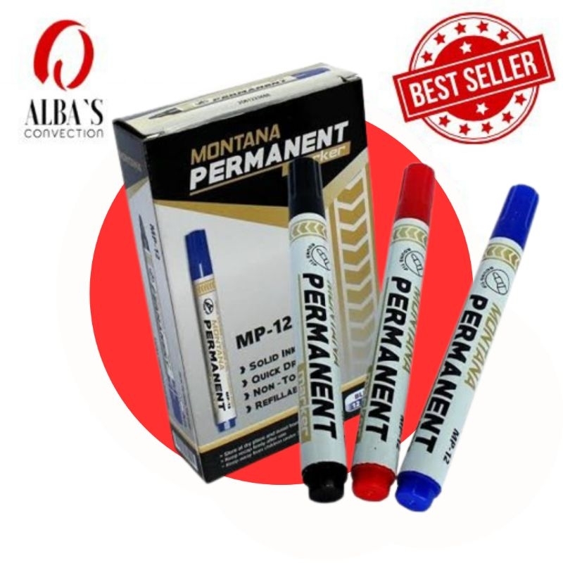 

Spidol Permanent Montana Merah Hitam Biru