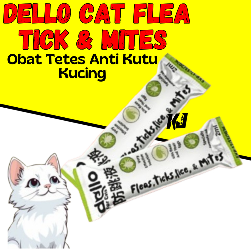 Obat Tetes Kutu kucing Dello Mengobat Kutu Ear Mite Tungau dan Jamur No Detick