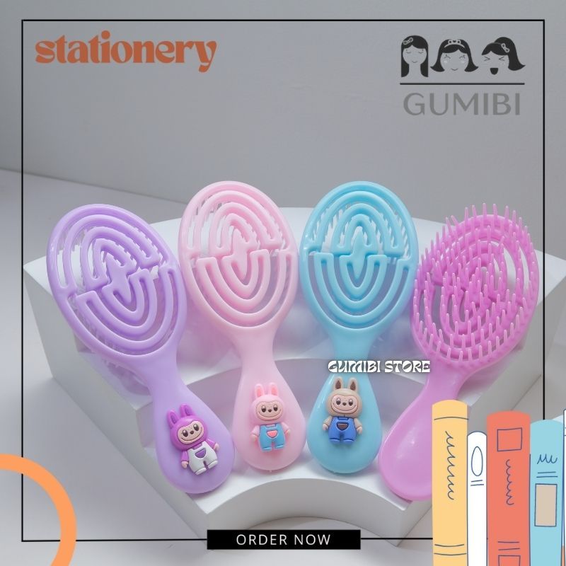 SISIR LABUBU SISIR RESIN LABUBU WET BRUSH RESIN LABUBU WET BRUSH RAMBUT ANTI KUSUT LABUBU LUCU TERMU