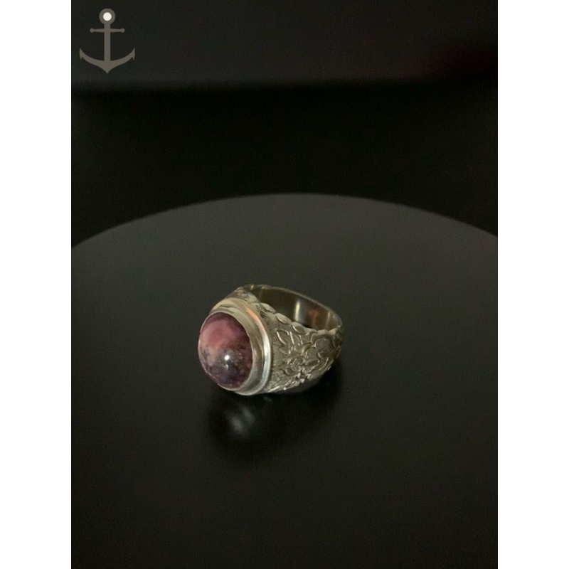 Cincin perak pria silver ring 925 asli dengan batu natural ruby star 14,52 gram bersertifikat labora