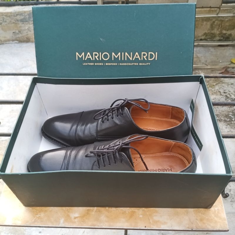 (SECOND) Sepatu MARIO MINARDI | OXFORD DERBIES | CHICAGO BLACK (SECOND / BEKAS)