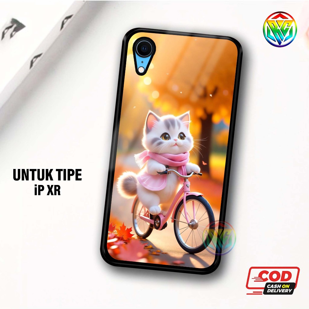 Real Case iPHONE XR Terbaru Case kilau - New Case Glossy casing Hp IPHONE XR [Motif MEOW] - Hardcase