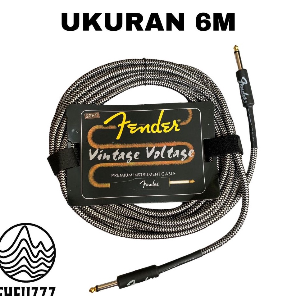 Serbu Grosir  Kabel Jack Jak Gitar Guitar Bass Bas Akustik Elektrik FENDER Ukuran 3 Meter Dan 6 Mete