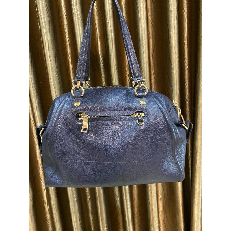 Preloved (PL) - COACH Shoulder/ Sling Bag Leather/ Kulit Navy Large