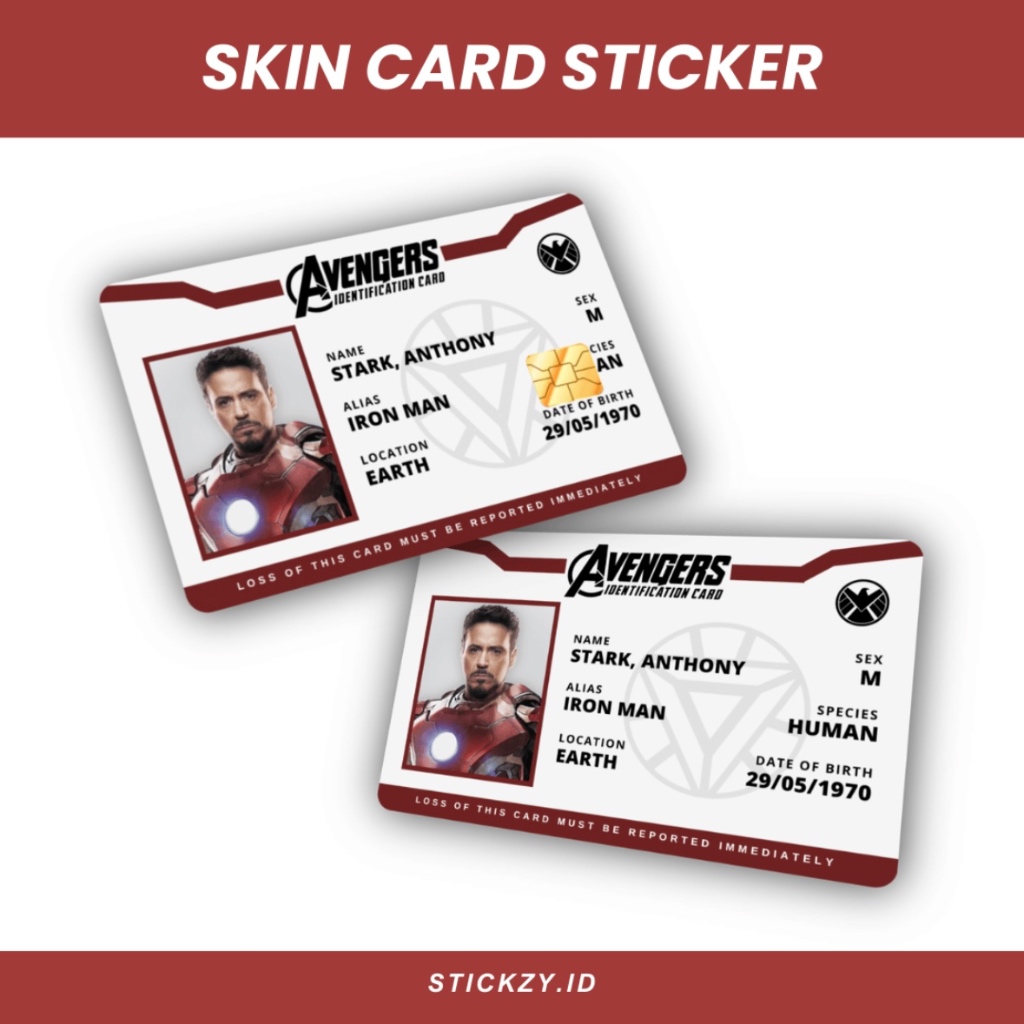 

CARD SKIN STICKER ID AVENGERS