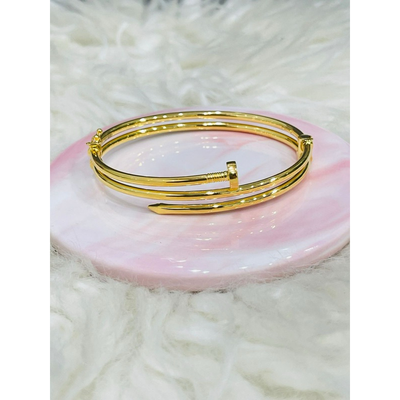 gelang paku lilit cantik terbaru emas asli kadar 875