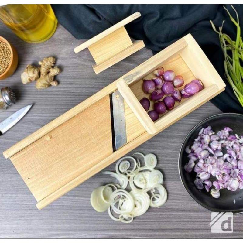 PASAH BAWANG MERAH JUMBO - PASAH SERBAGUNA - IRISAN BAWANG - PENGIRIS KERIPIK TRADISIONAL ASLI KAYU 