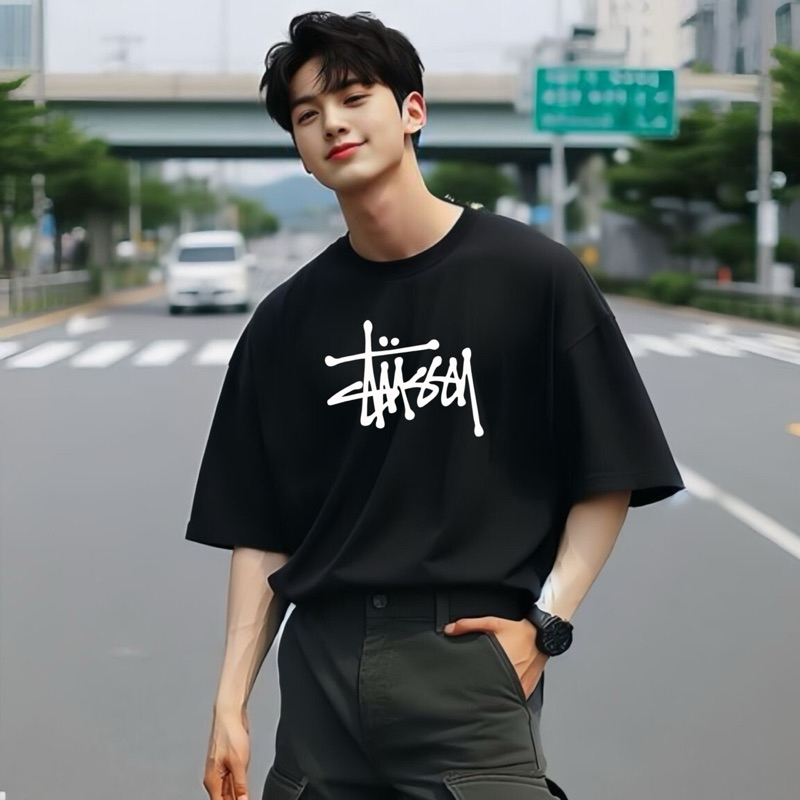 kaos oversize stussy kaos stussy oversize katun adem