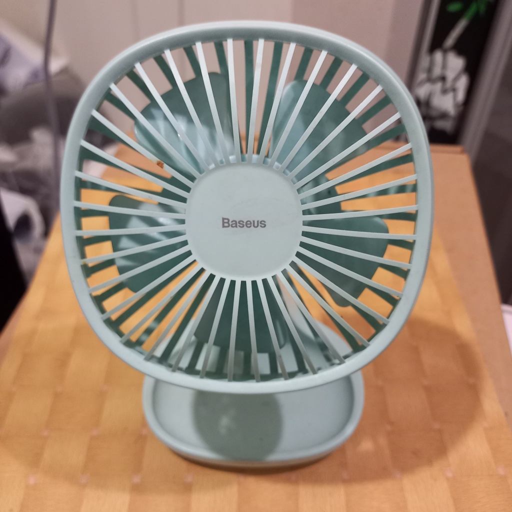 BASEUS PUDDING SHAPED FAN USB PORTABLE KIPAS MEJA 3 SPEEDS ORIGINAL BLUE