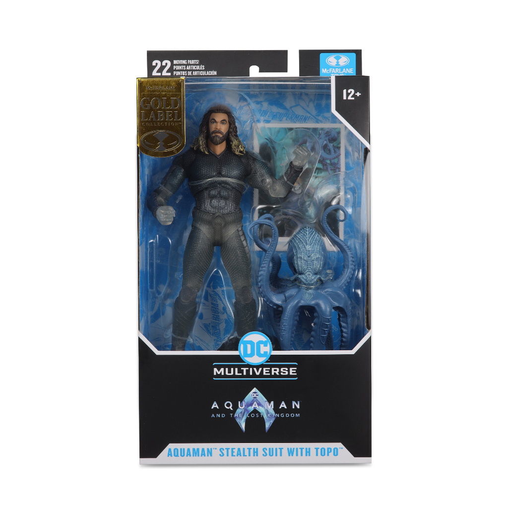 McFARLANE DC MULTIVERSE AQUAMAN STEALTH SUIT with TOPO (Aquaman and the Lost Kingdom) GOLD LABEL MIS