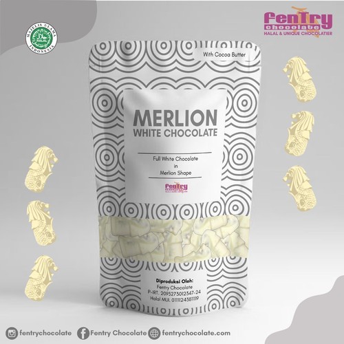 

Merlion white Chocolate (coklat putih isi krim coklat bentuk merlion)