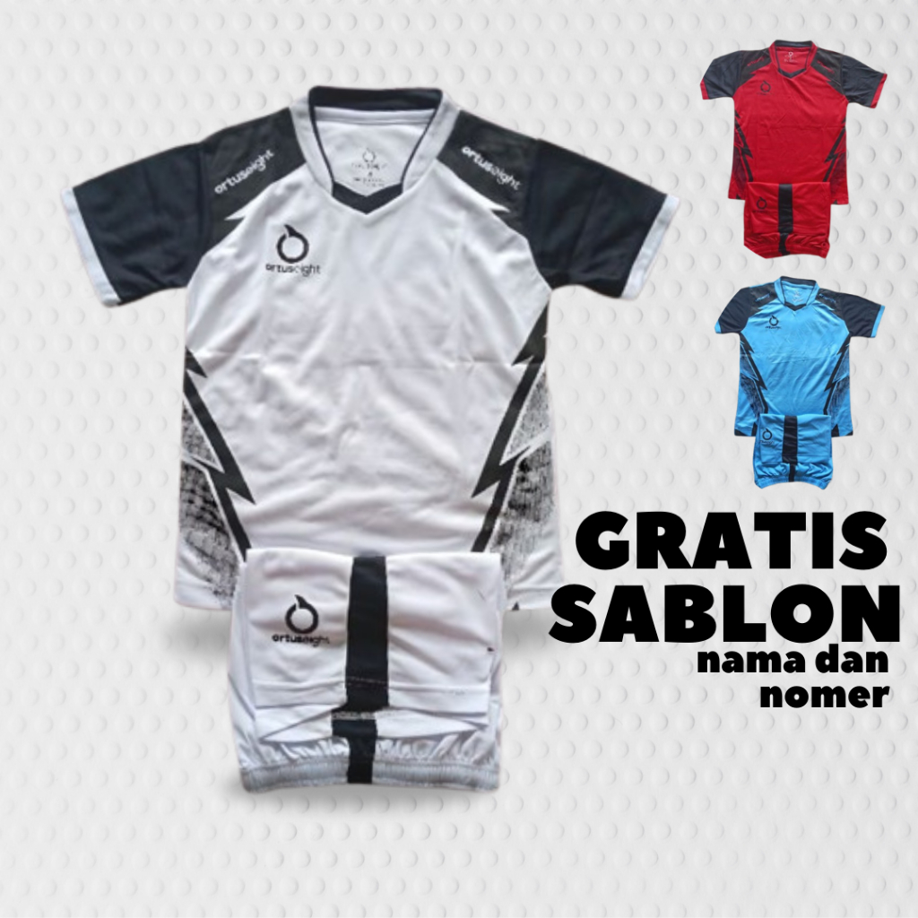 Baju Bola Anak Laki Laki Lengan Pendek Jersey futsal Anak Umur 7 sampai 12 tahun GRATIS SABLON NAMA 