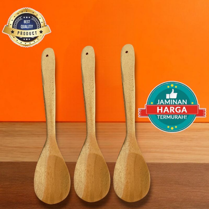 Sodet Spatula Kayu Putih Bulat / Sodet Kayu Spatula kayu / Sodet Pengaduk Irus / Spatula Bulat