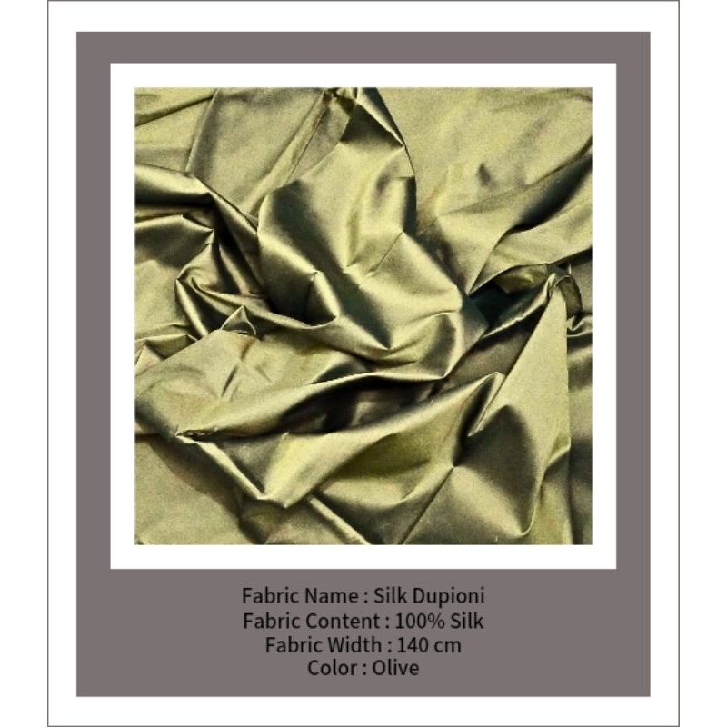 JAHAN-ARA™ - AMP - Olive - Silk Fabric - Kain Satin - Kain Silk - Kain Sutra - Kain Satin Premium - 