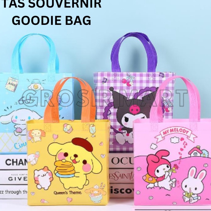 

GROSIR Tas Souvenir Ulang Tahun Anak Kado Ultah Snack Goodie Bag Karakter Tote Bag Tenteng Lucu Sanrio Melody Cinnamoroll Kuromi Pompompurin