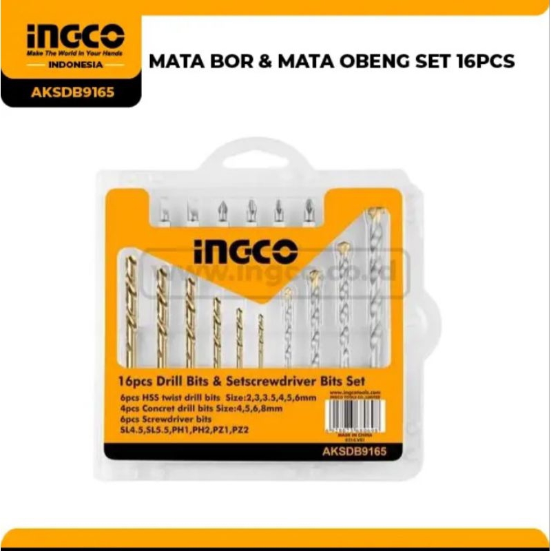MATA BOR & MATA OBENG SET 16PCS INGCO