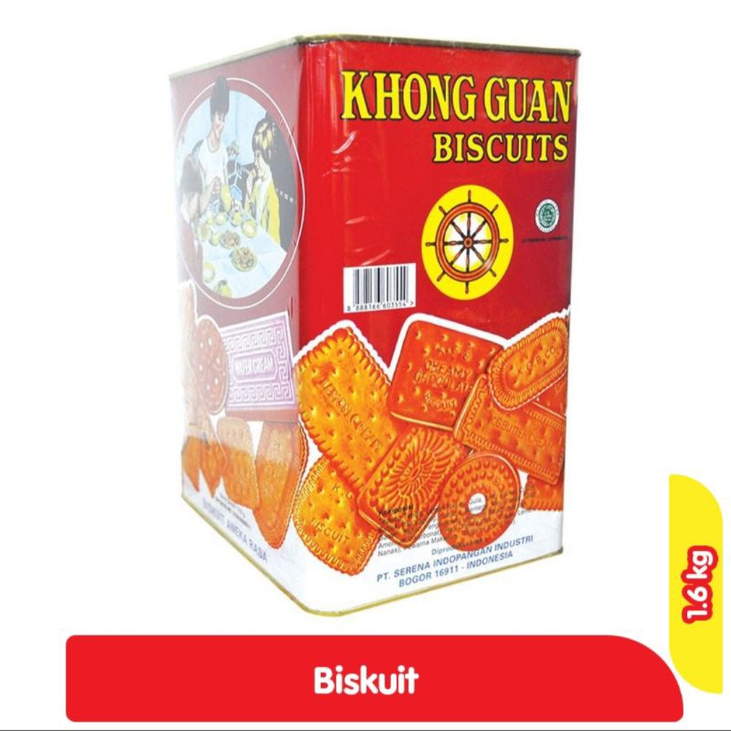 

Khong Guan biskuit assorted merah kaleng 1,6kg