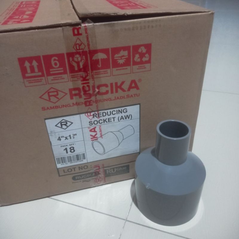 Vlok Sock 4 X 1 1/2 Inch Rucika Aw / Reducer 4X1 1/2 Inch - Fitting Pipa Pvc Berkualitas