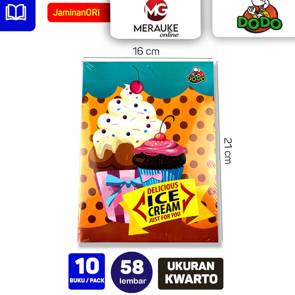 

KODE V75I Buku Tulis DODO 58 Lembar 1 Pack isi 1 Buku