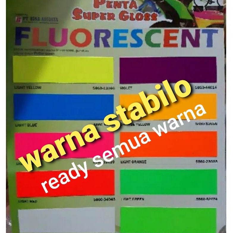 

KODE Q69I CAT PENTA FLUORESCENT STABILO HIJAU KUNING MERAH ORANGE BIRU VIOLET DLL 2 GRAM