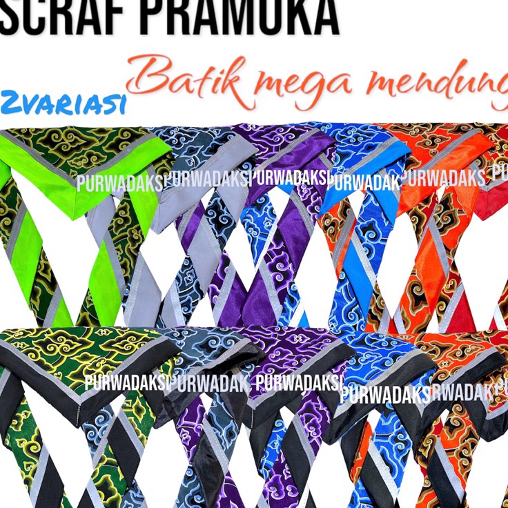 TERMURAH Scraft Pramuka Batik Mega Mendung scarf Menyala skraf Scout Nyala Scraft Pramuka Batik Mega