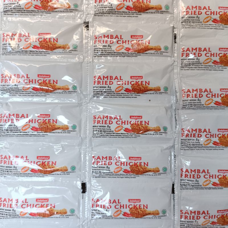 

Saus Saos Sambal Fried Chicken Indofood 8 ml Sachet Renceng Renteng isi 12 24 pcs