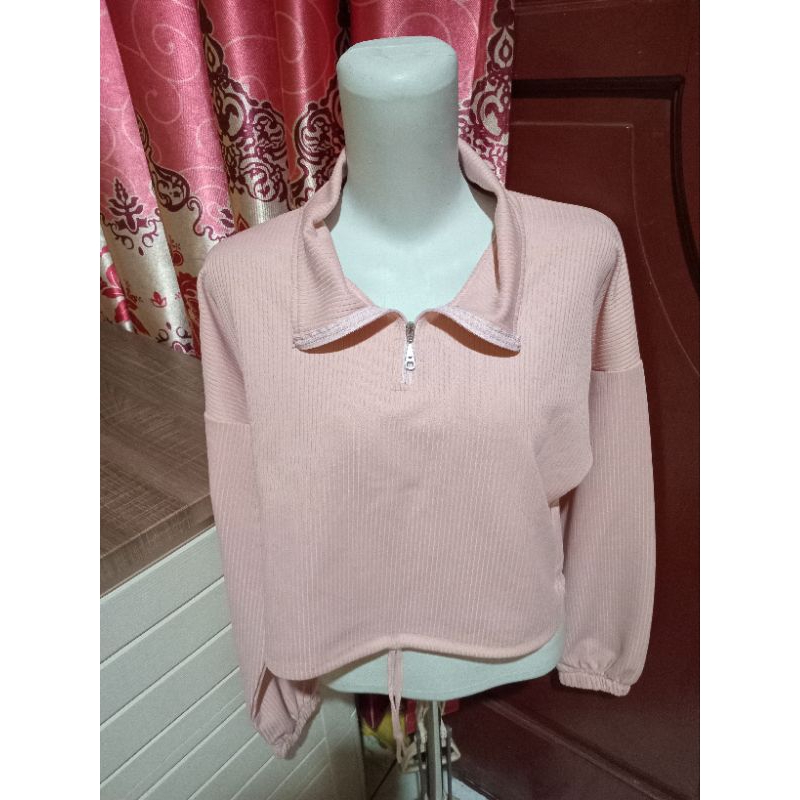 [ PRELOVED THRIFT SECOND ] BAJU ATASAN OLAHRAGA/FASHION PINK SERUT BAWAH CROPTOP AESTHETIC COQUETTE 