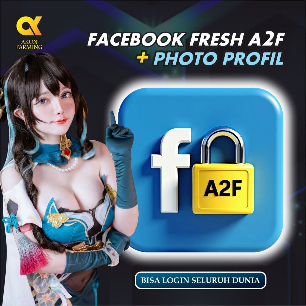 Facebook A2F / 2FA Fresh - Akun FB Authentikasi 2 Factor + Akses Email