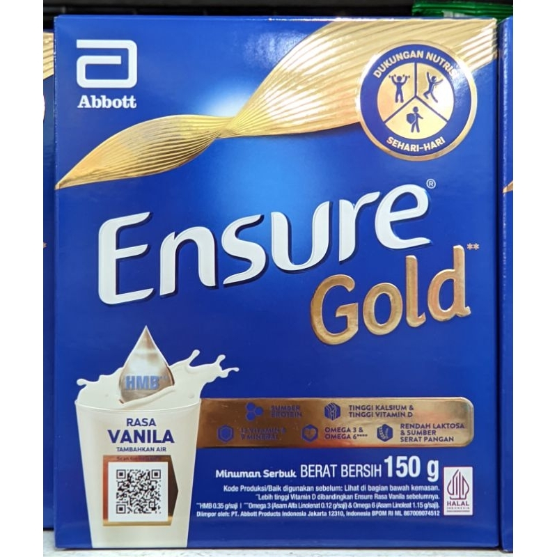 

ENSURE Gold 150 Gram Rasa Vanilla || Susu Ensure Gold 150 Gram Rasa Vanilla || Susu Formula || Susu Bubuk || Susu Rasa Vanilla || Ensure Gold || Susu Tinggi Nutrisi