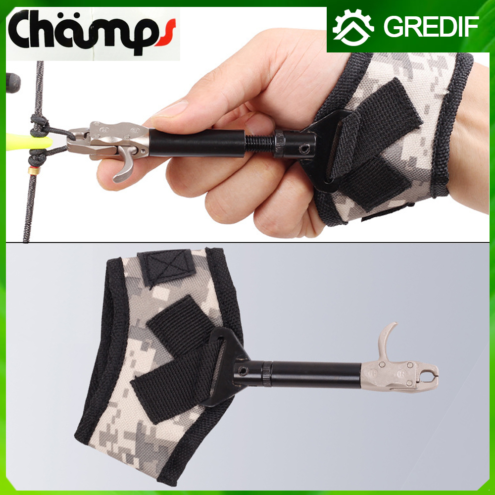 Champs Premium Trigger Bow Caliper Release Wristband Aid Arrow Grip Hook Thumb Bow - Alat Rilis Comp