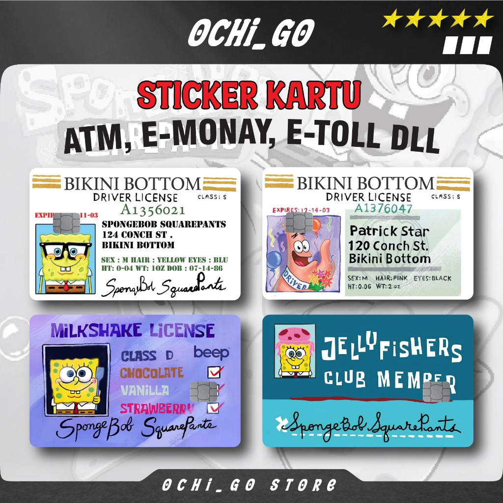 

Stiker Kartu Atm Garskin Skin Card Atm -Sticker Spongebob Edition Kartu Atm Bca | Bri | Mandiri | Debit | Credit | E-money | Flazz (Vinyl)