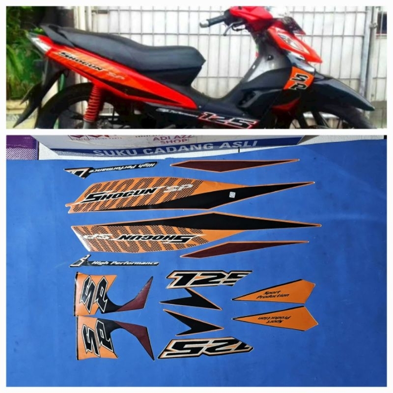 striping stiker lish ful body shogun 125 sp fl robot orange oren hitam