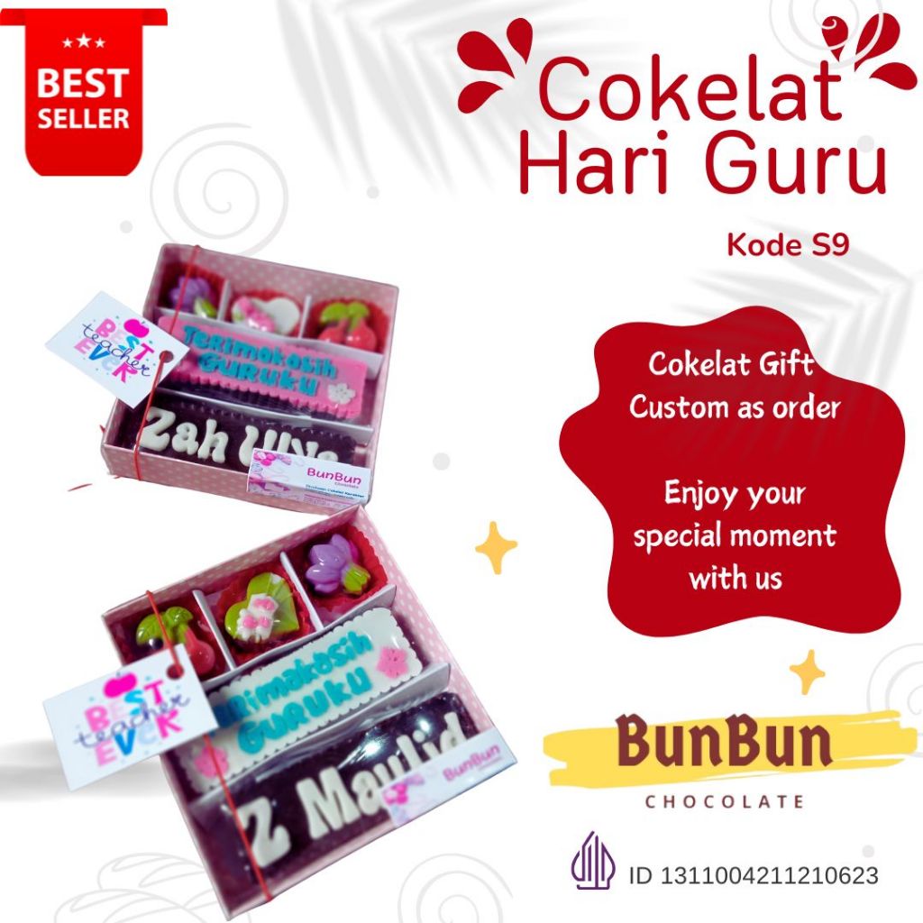 

Custom Cokelat Coklat Hari Guru Box S9 / cokelat custom nama / cokelat nama / cokelat Bar nama / cokelat halal / cokelat viral