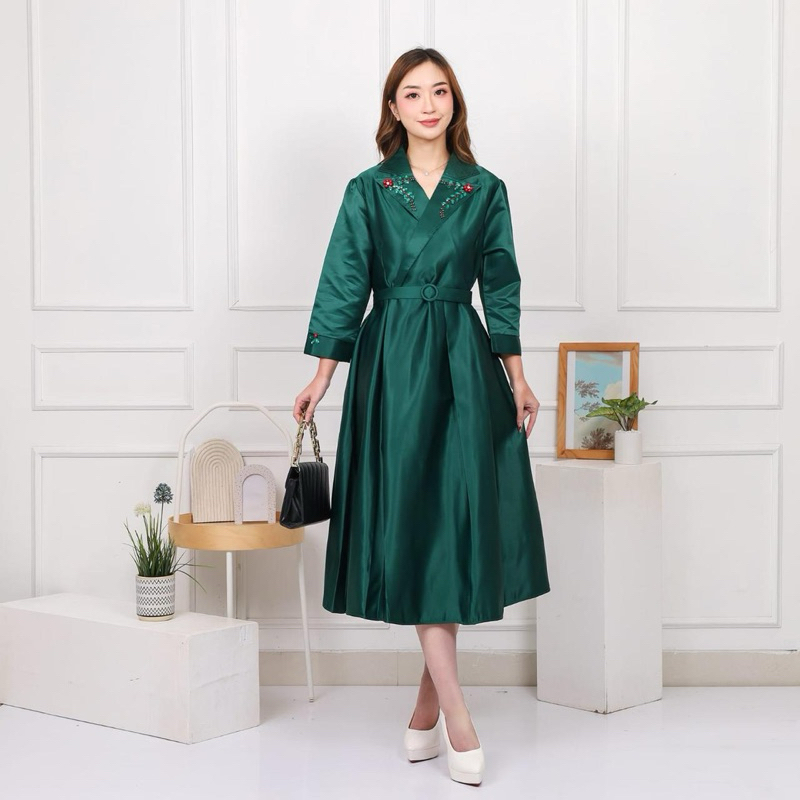 Dress Satin payet free belt