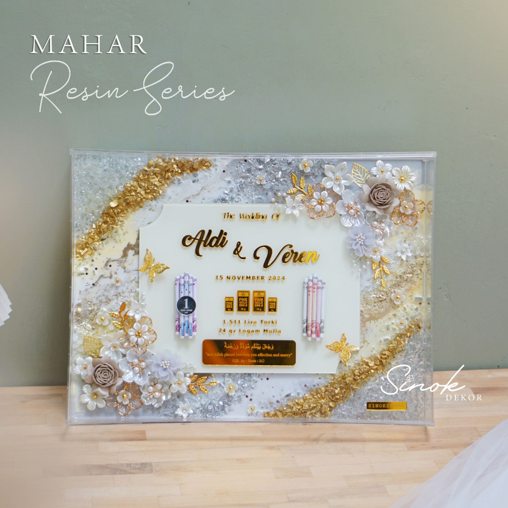 Mahar Resin - Mahar Pernikahan Resin Full Akrilik - Mahar Akrilik Mewah - Sinok Dekor