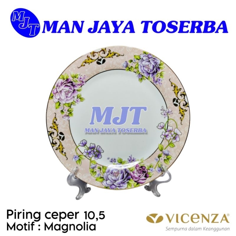 Vicenza Piring Kue Ceper 10.5" Motif Melati Mawar Ayana Padi Lily Magnolia Gardenia Poppy Eternity B