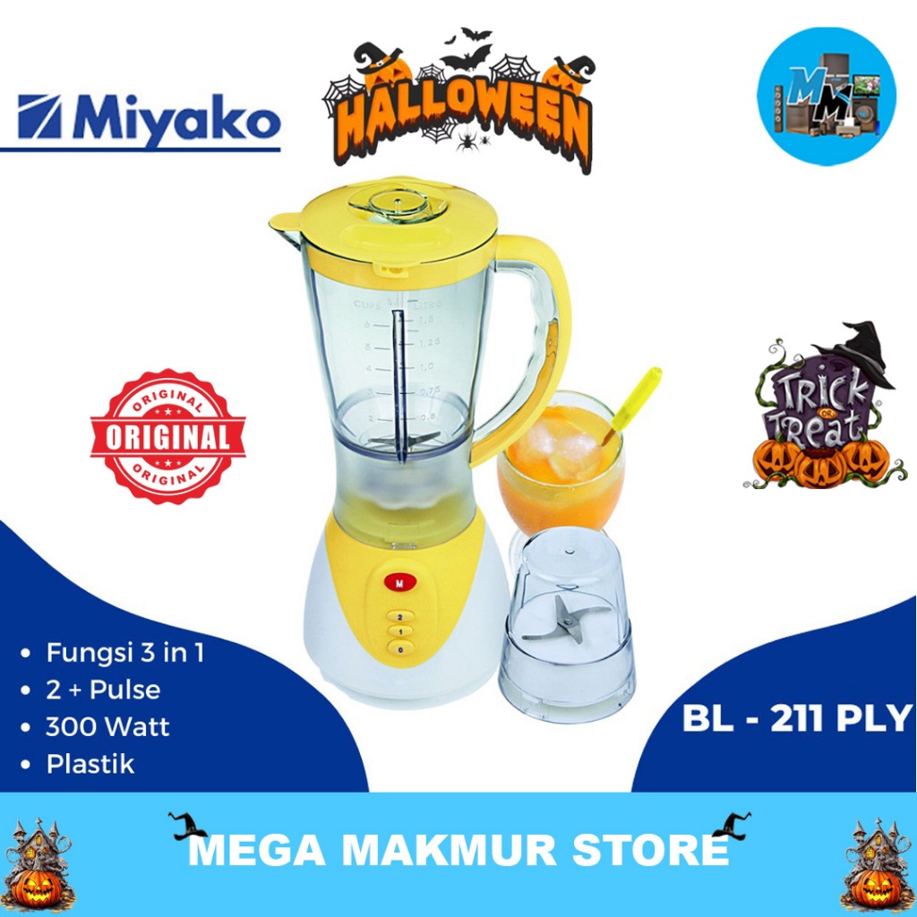Blender Miyako BL211PLY Plastik - Kuning 1.5L