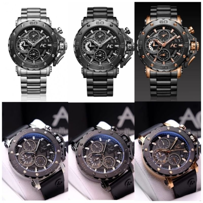 Alexandre Christie Collection Ac 9205 / Ac9205 Rantai / Rubber   Jam Tangan Pria Original