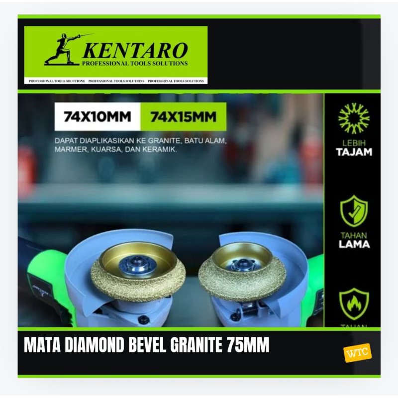 Bevel Mata Diamond Bevel Granite Poles Granite Mata pinggul 3" KENTARO